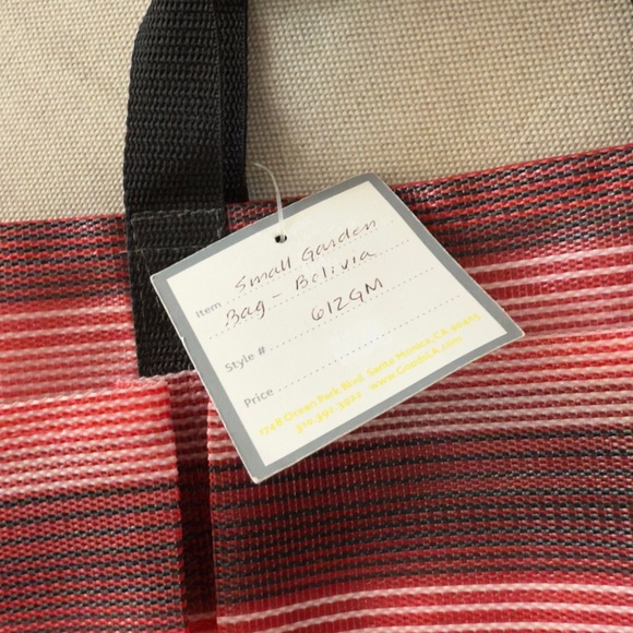 Vintage Garden Tote Collection Red Black White Stripe Pockets, mgBAGS - Picture 2 of 4